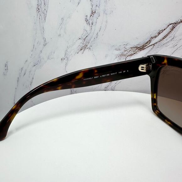 New CHANEL Sunglasses Brown Butterfly Gold Polarized Brown Lens - Picture 11 of 16